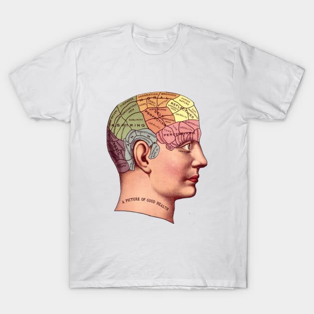 A Picture of Good Health - Vintage Brain Mapping Illustration T-Shirt by Naves